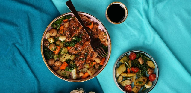 Asian Style Trout with Roasted Vegetables