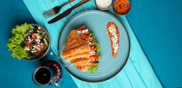 Croissant with Crispy Trout Strips